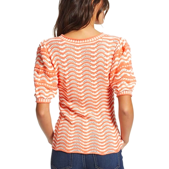 5/$25 Ella Moss Puffed Short Sleeve Sweater Top Size M - Picture 3 of 15